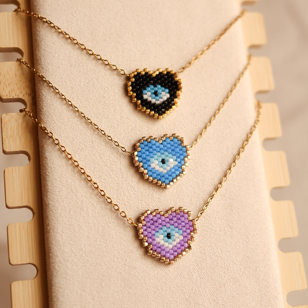 Handcrafted beaded evil eye
