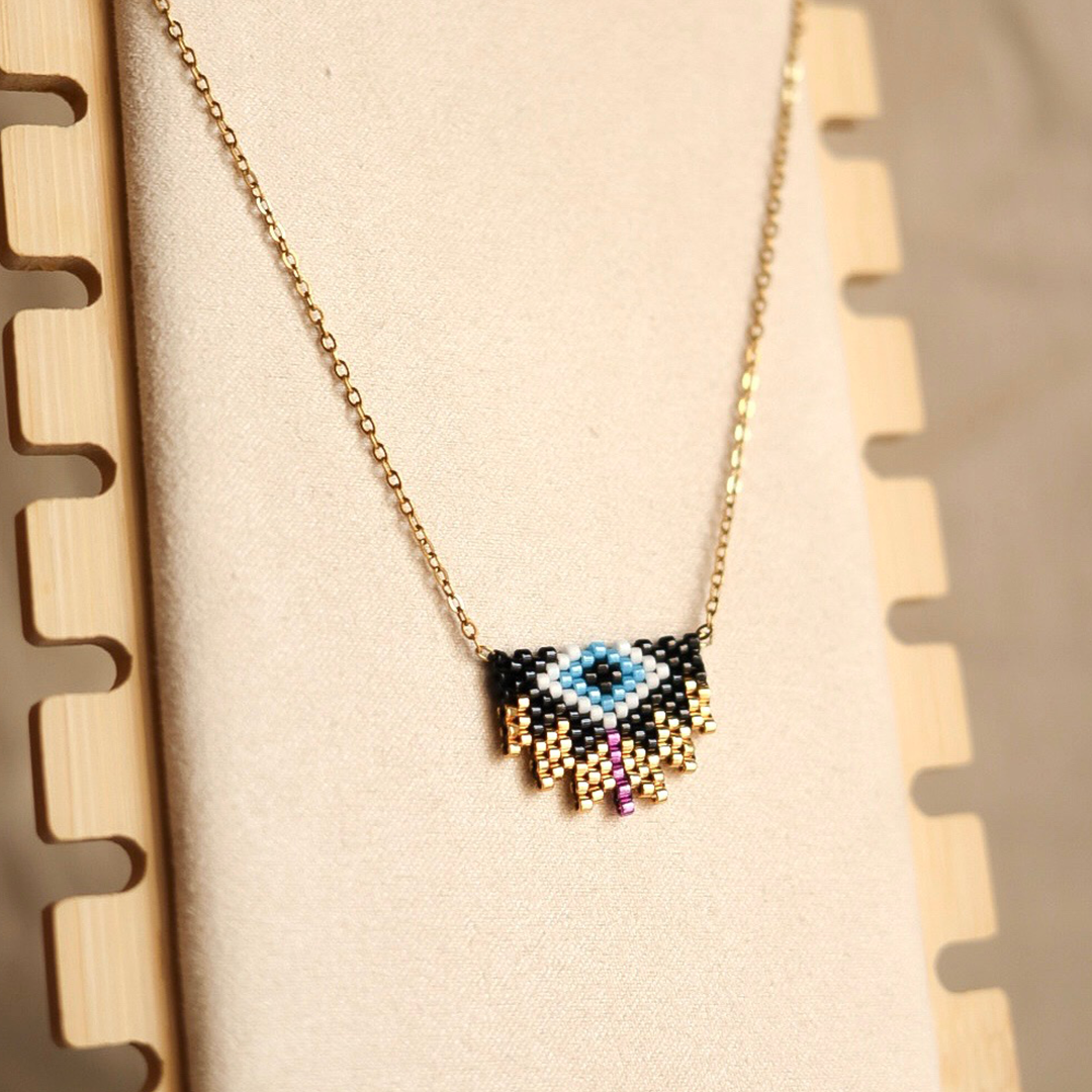 Handcrafted beaded evil eye