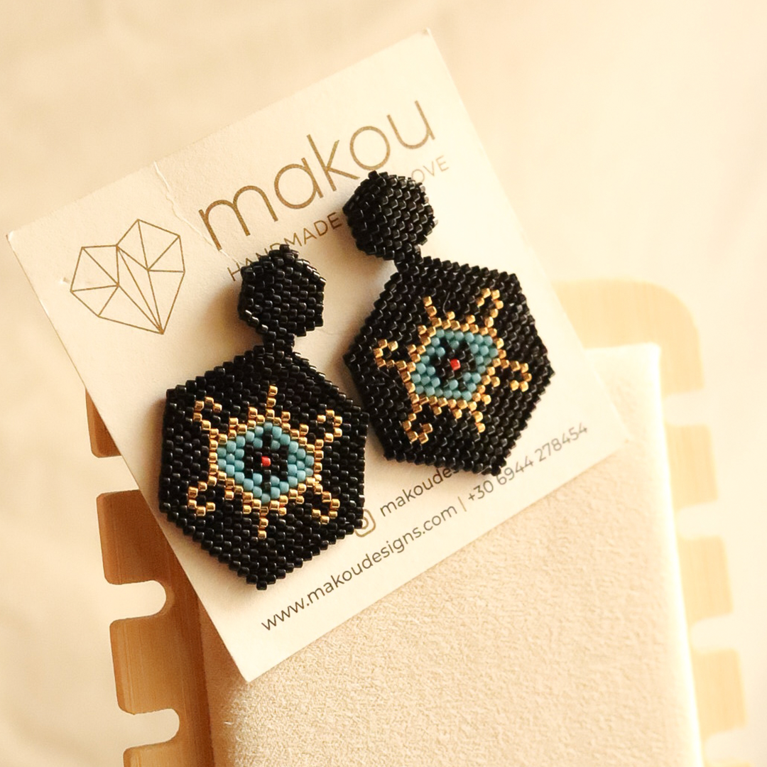 Evil Eye Miyuki Earrings