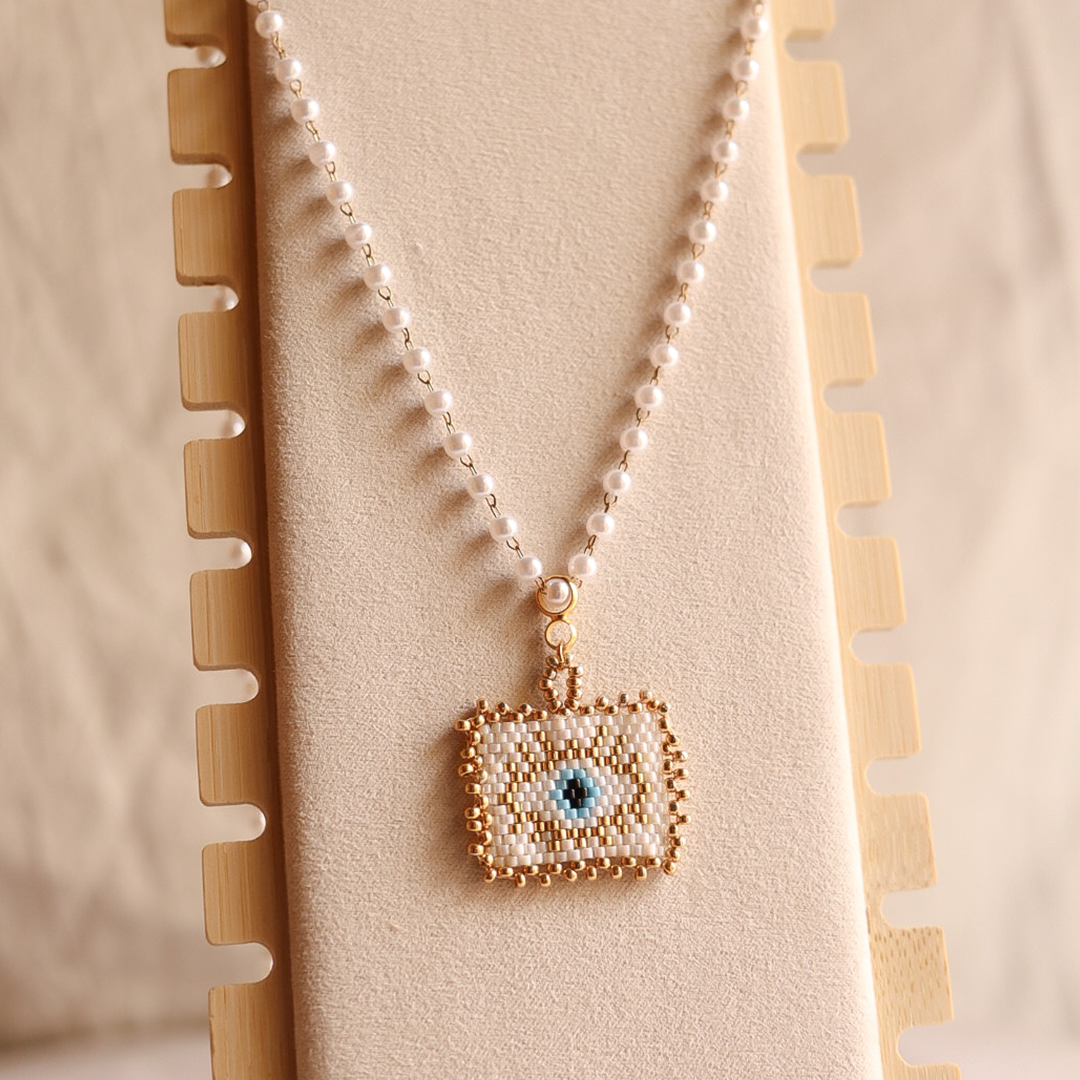Handcrafted beaded evil eye