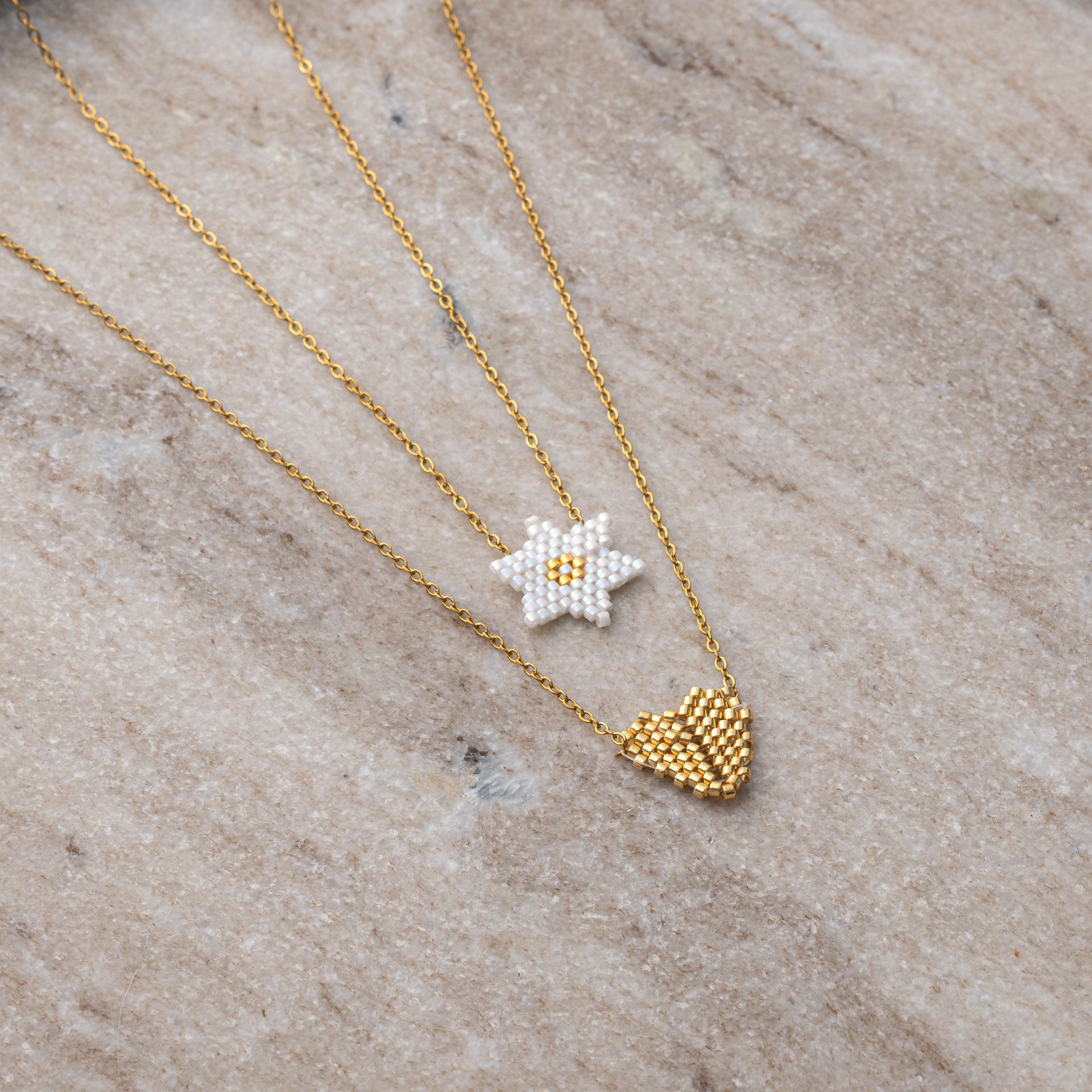 Necklace pair of 2, 'Star & Heart'