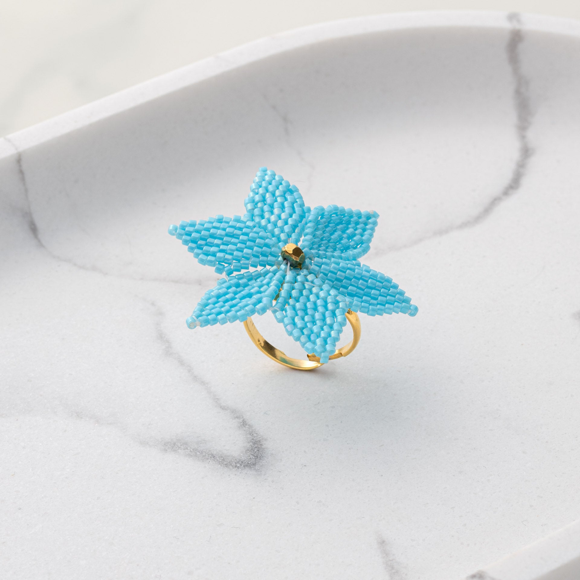 Ring beaded 'Flower'