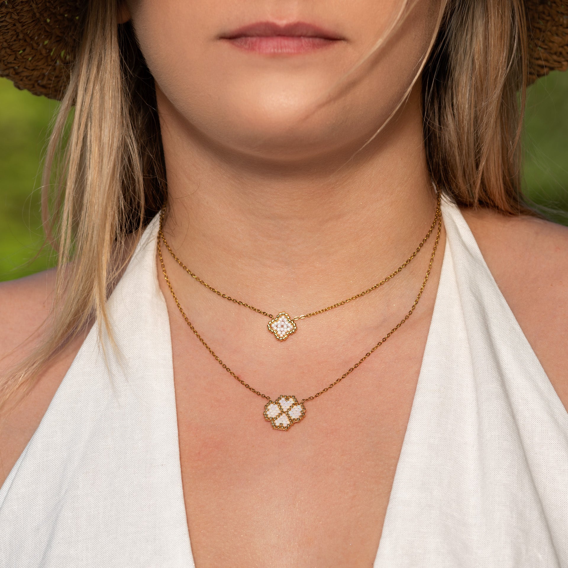 Necklace pair of 2, 'Clove & Cross'