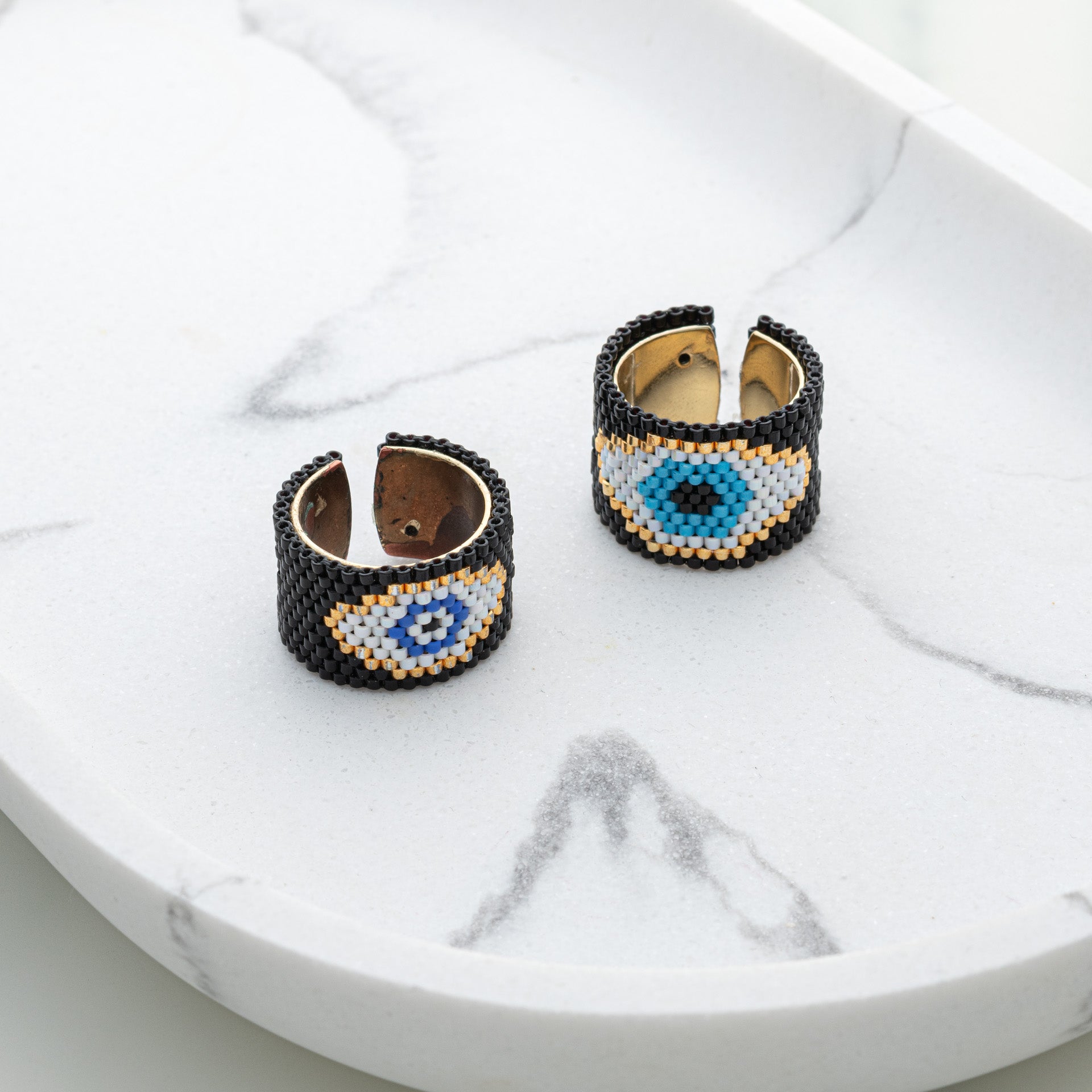Ring beaded 'Evil Eye'