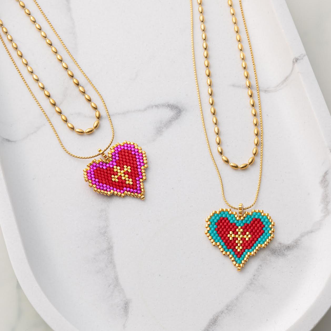 Necklace 'Heart with Cross'