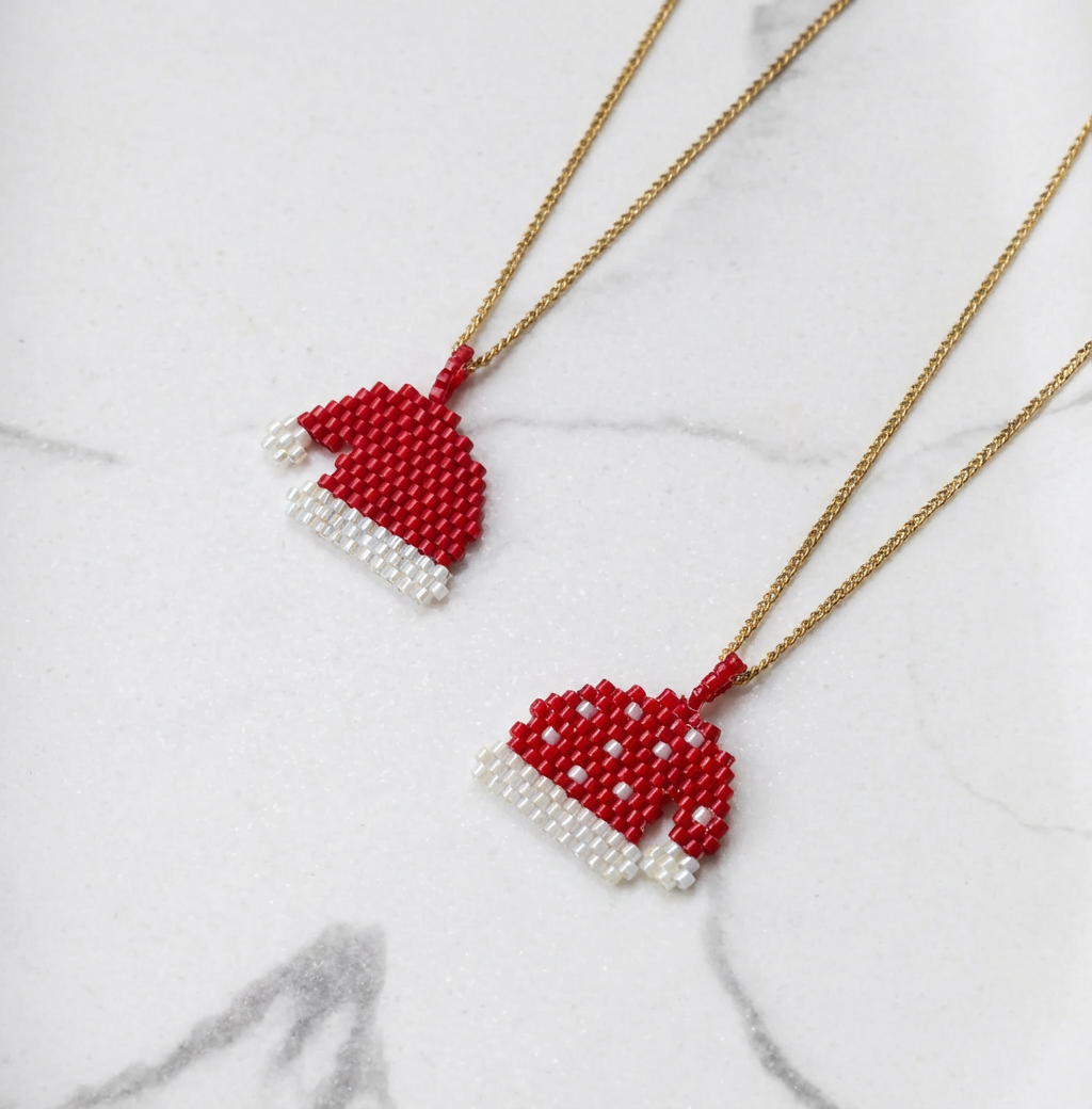 Miyuki Santa Hat Necklaces