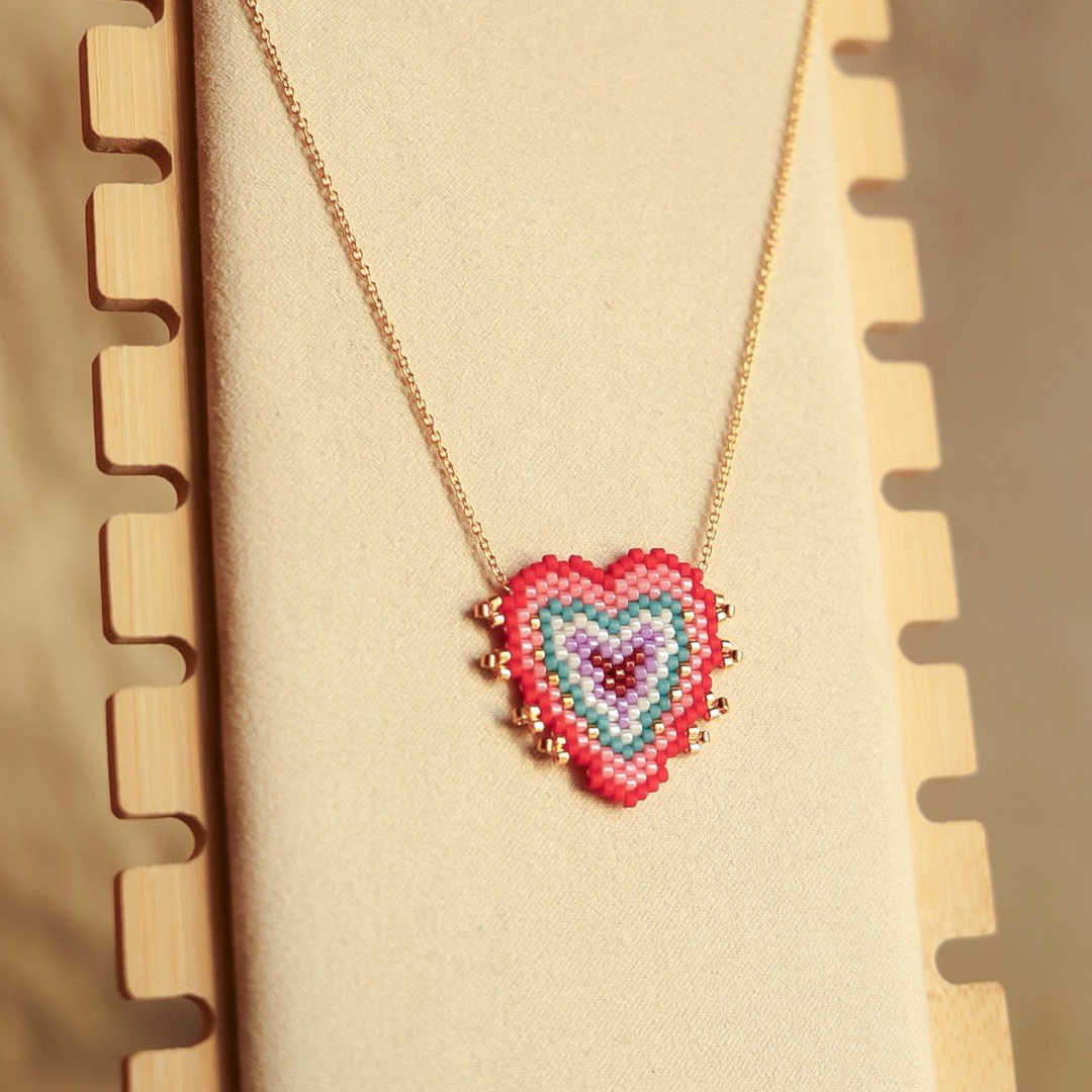 Handcrafted beaded heart