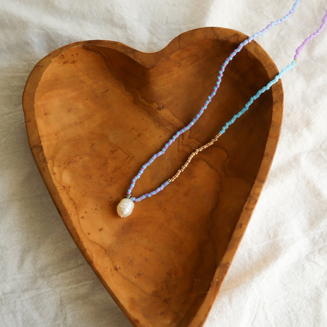Freshwater Pearl Seed Bead Necklace