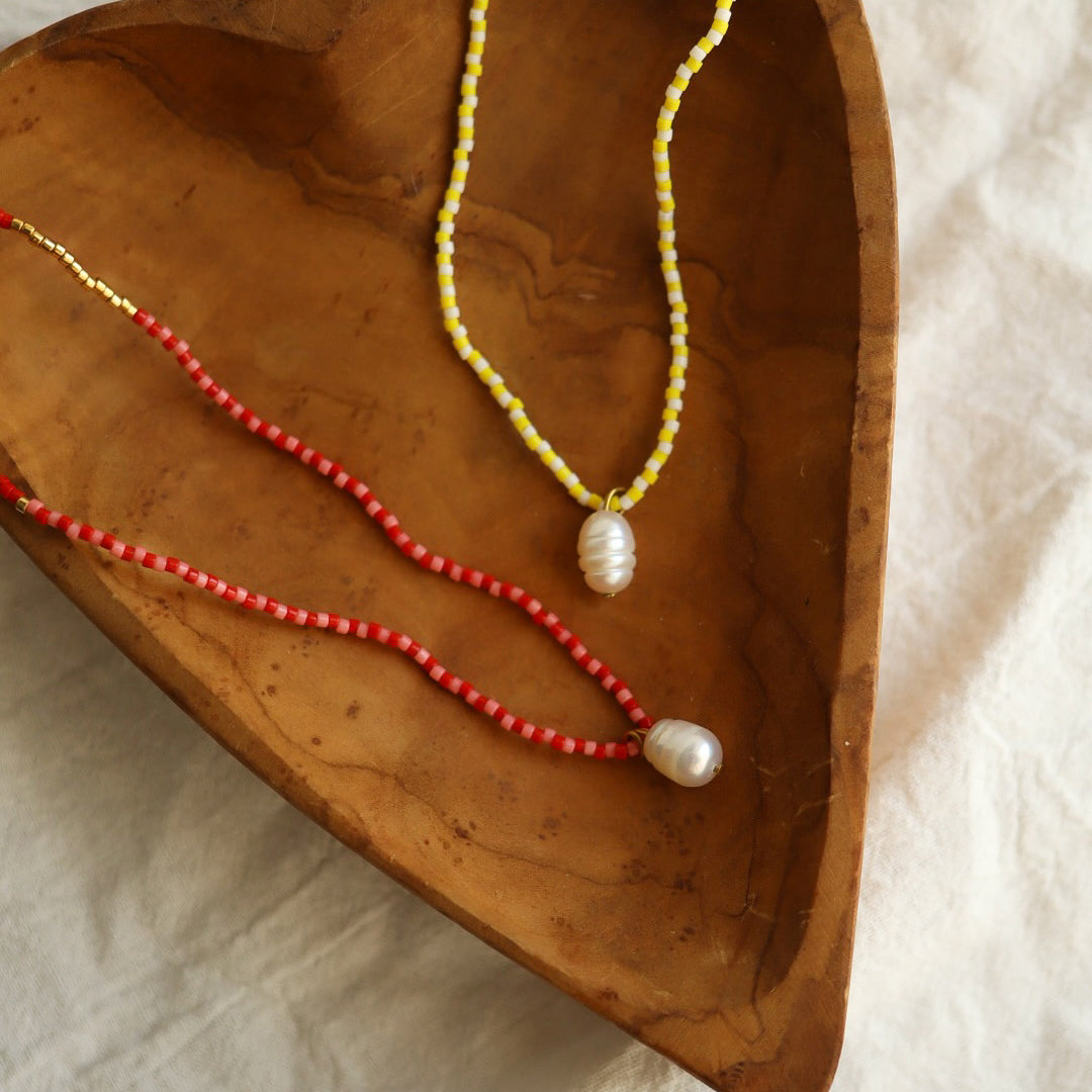Freshwater Pearl Seed Bead Necklace
