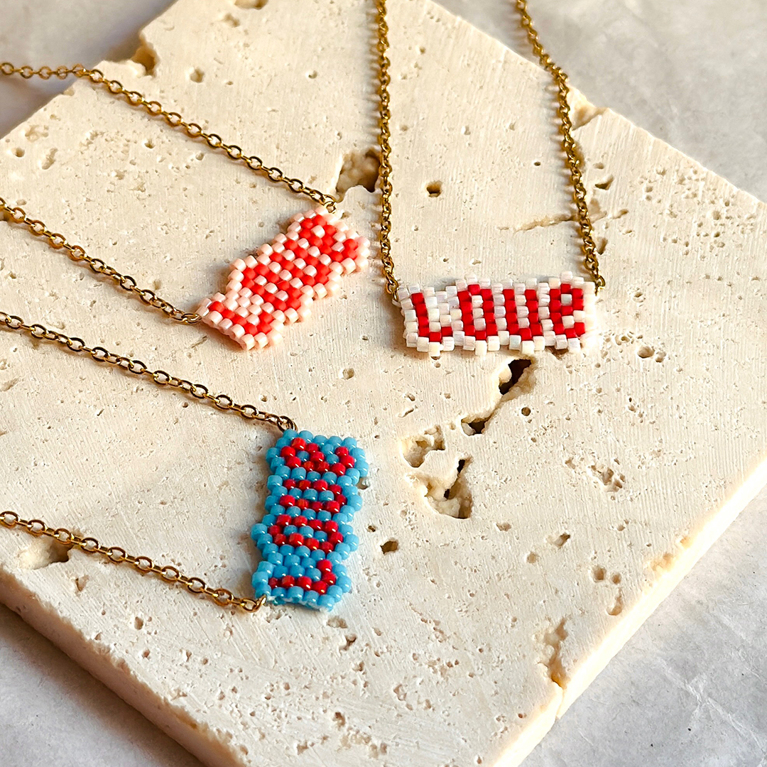 Handcrafted beaded love