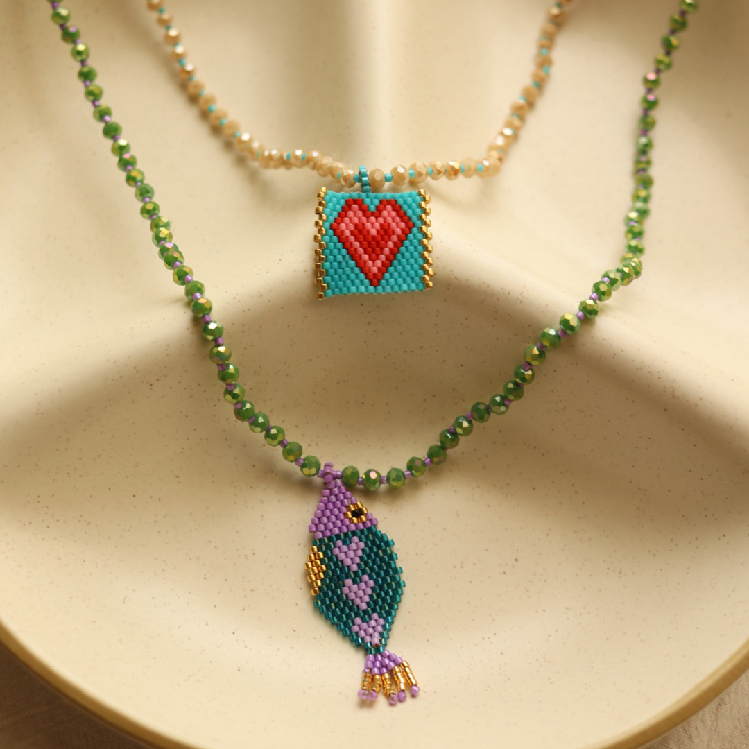 Handcrafted beaded necklaces