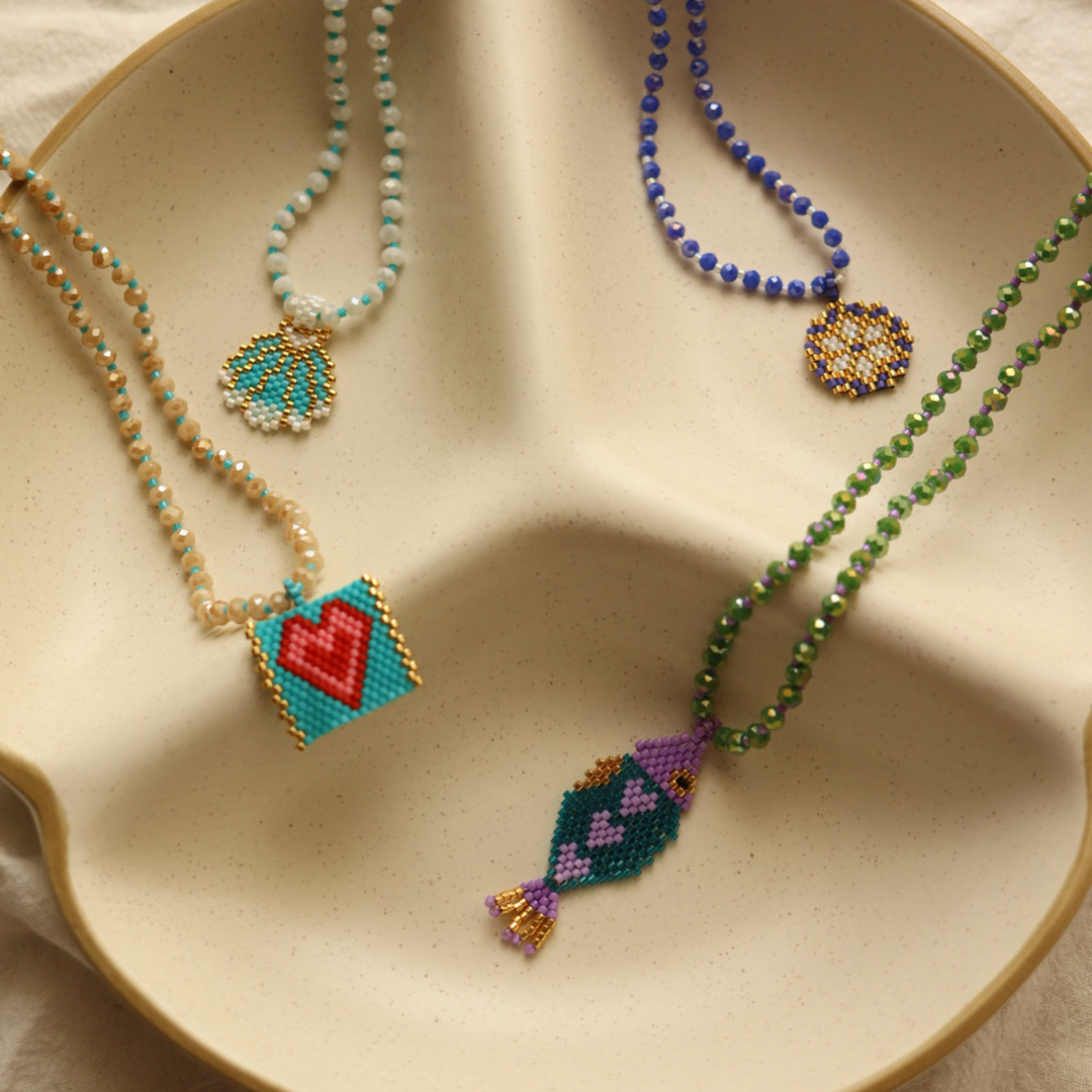 Handcrafted beaded necklaces