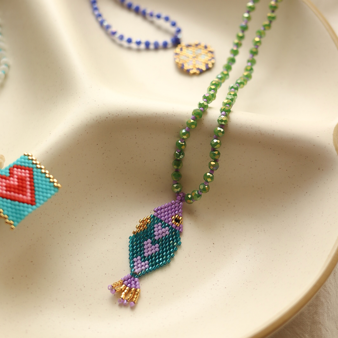 Handcrafted beaded necklaces