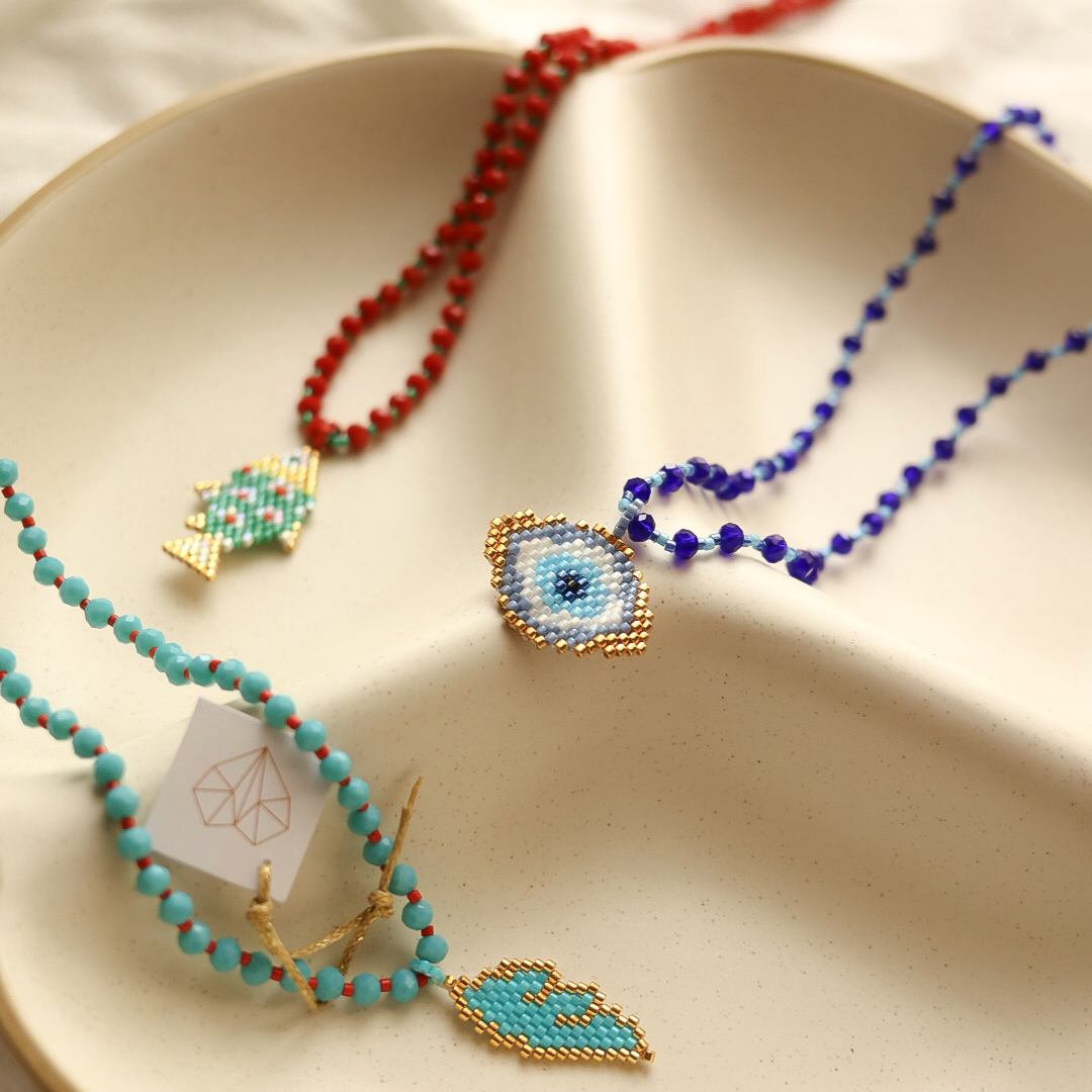 Handcrafted beaded necklaces
