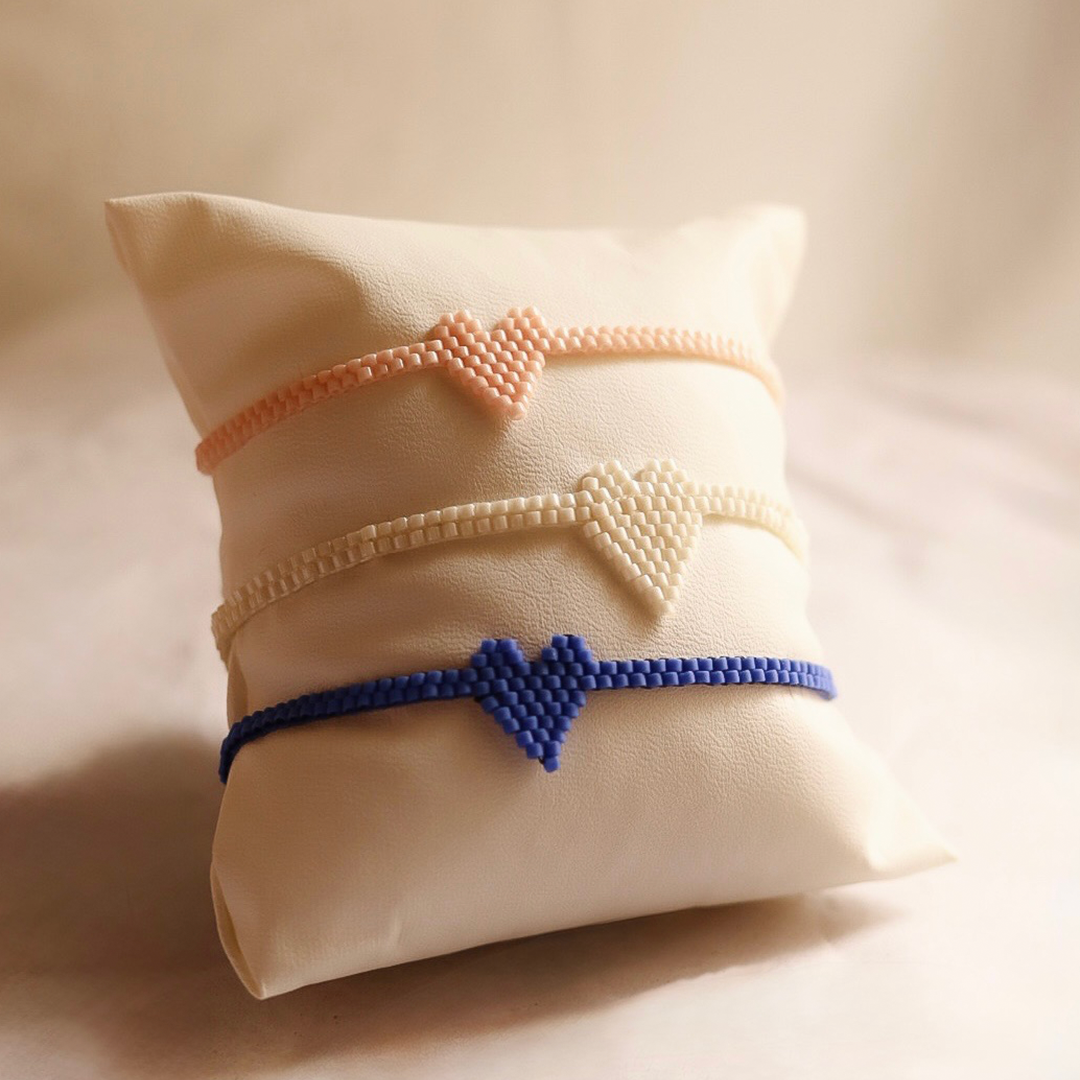 Handcrafted beaded heart
