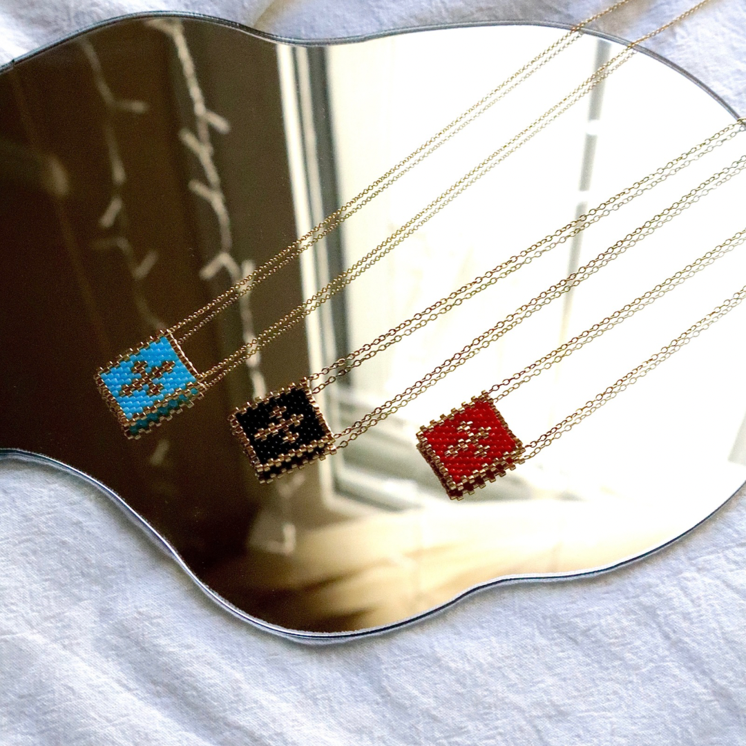 Miyuki square necklaces