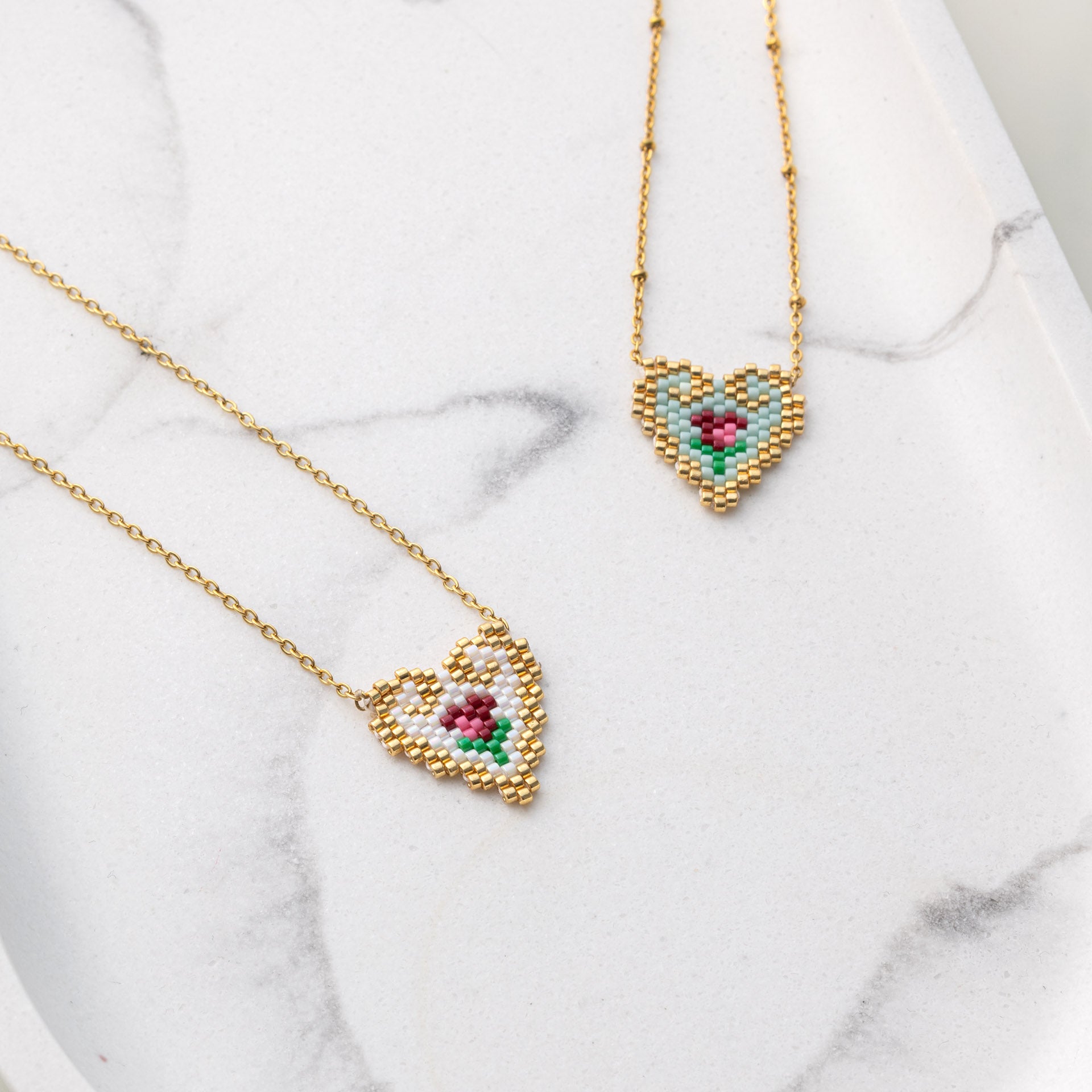 Necklace / Pendant 'Heart & Rose'