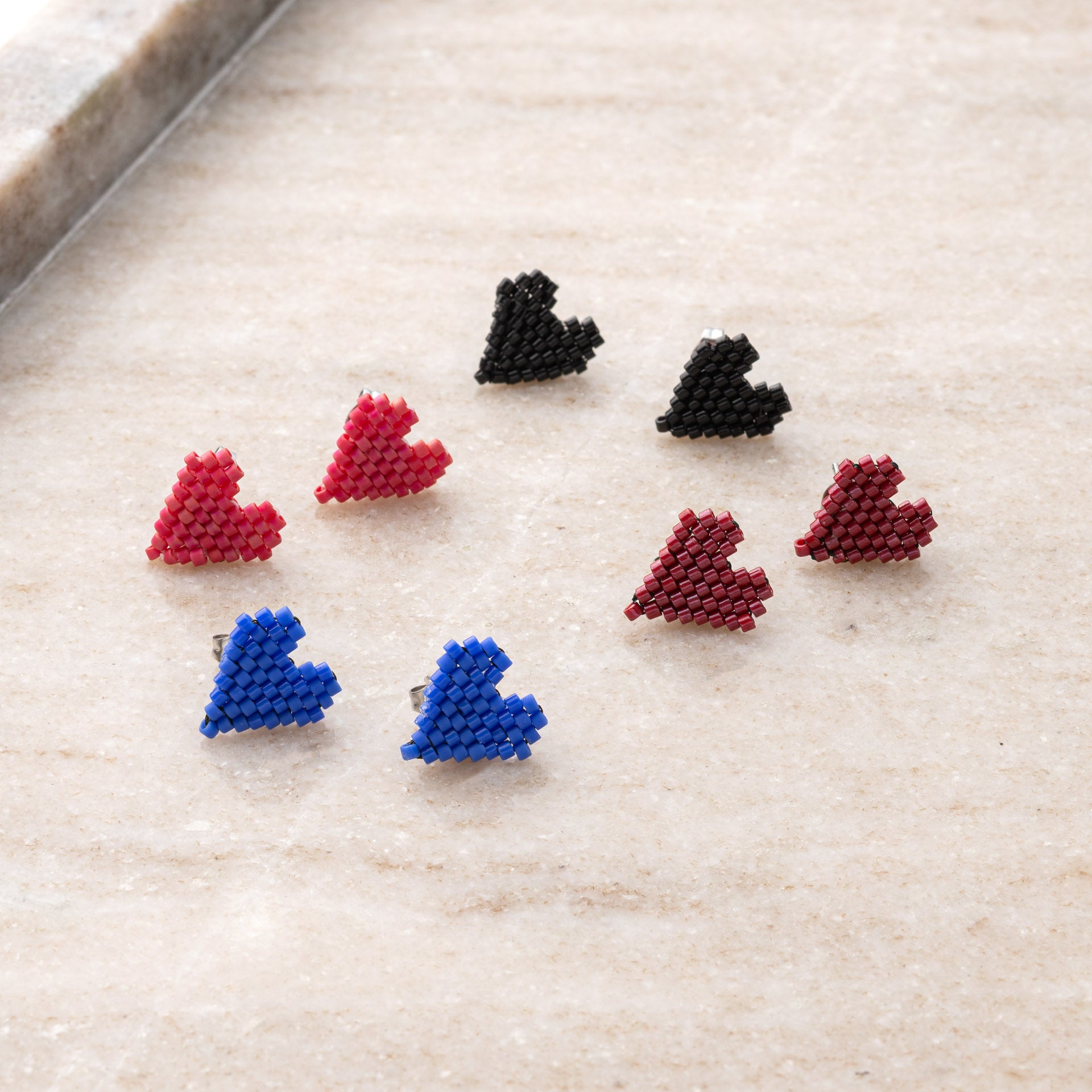 Earrings beaded 'Heart'