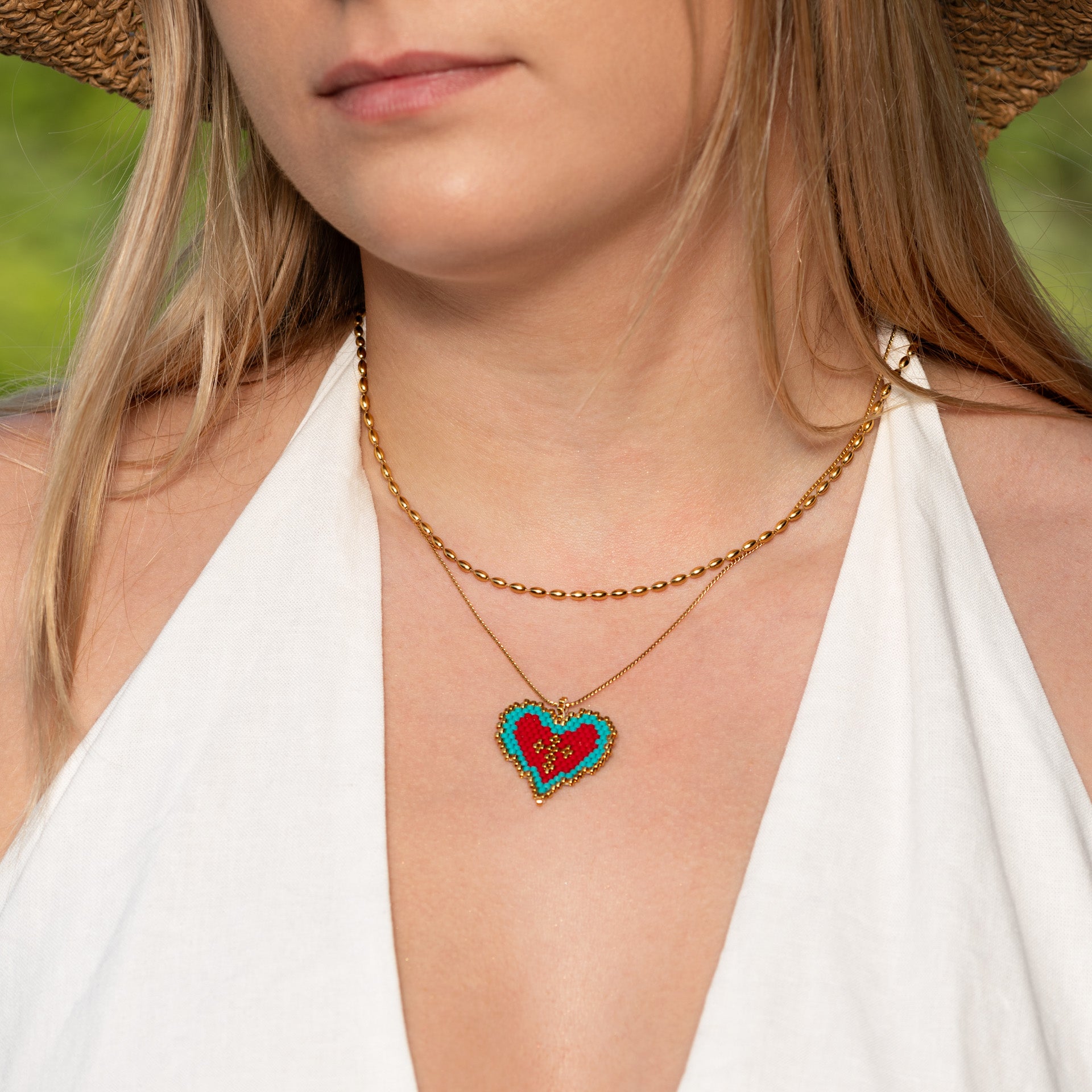 Necklace 'Heart with Cross'