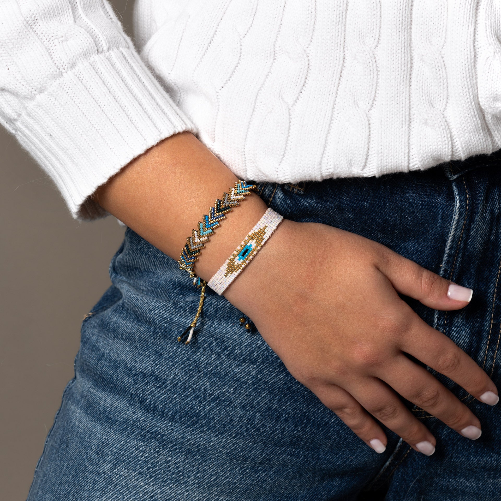 Bracelet beaded evil eye