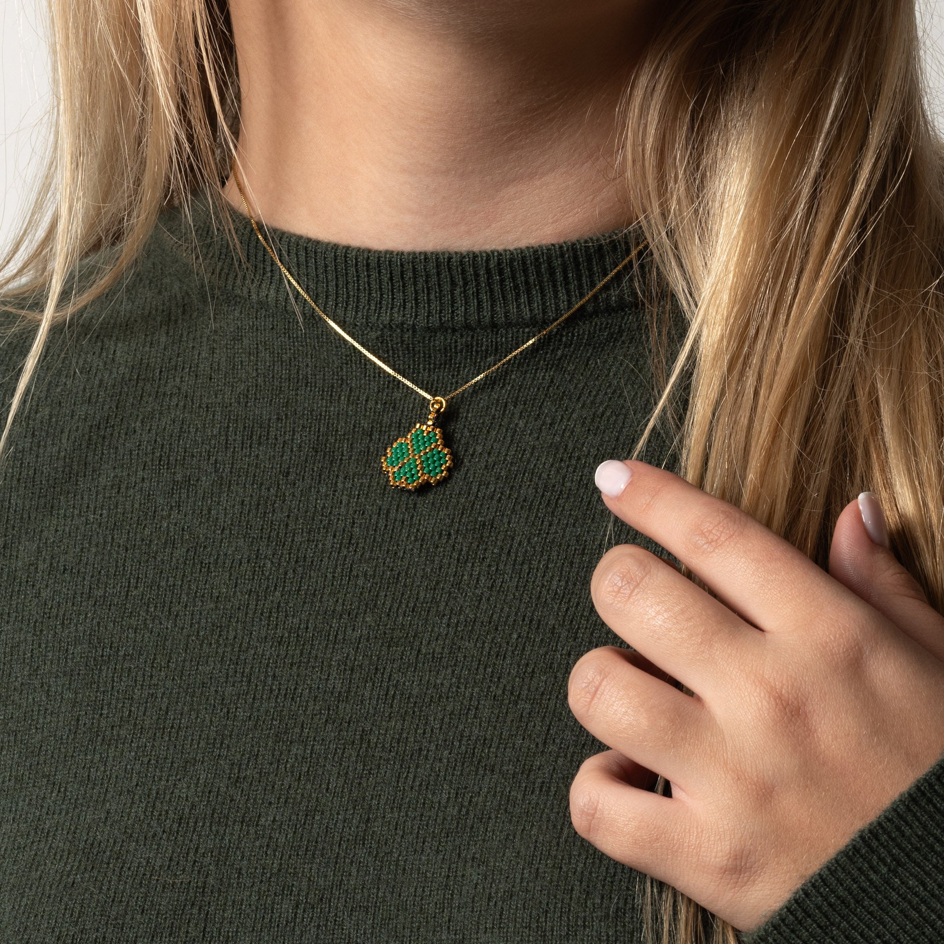 Necklace / Good luck charm '4leaf clover