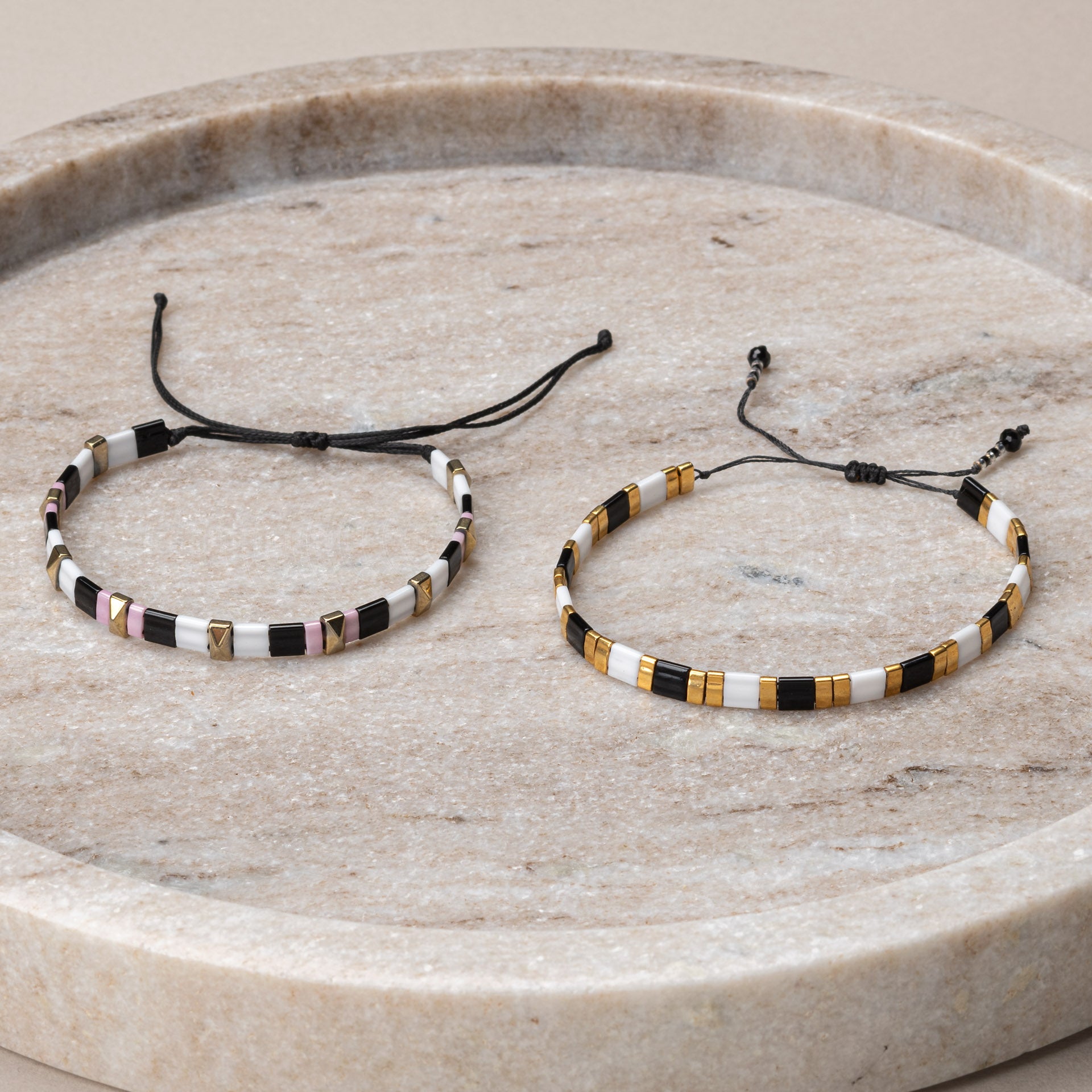 Bracelets, pair of 2, beaded
