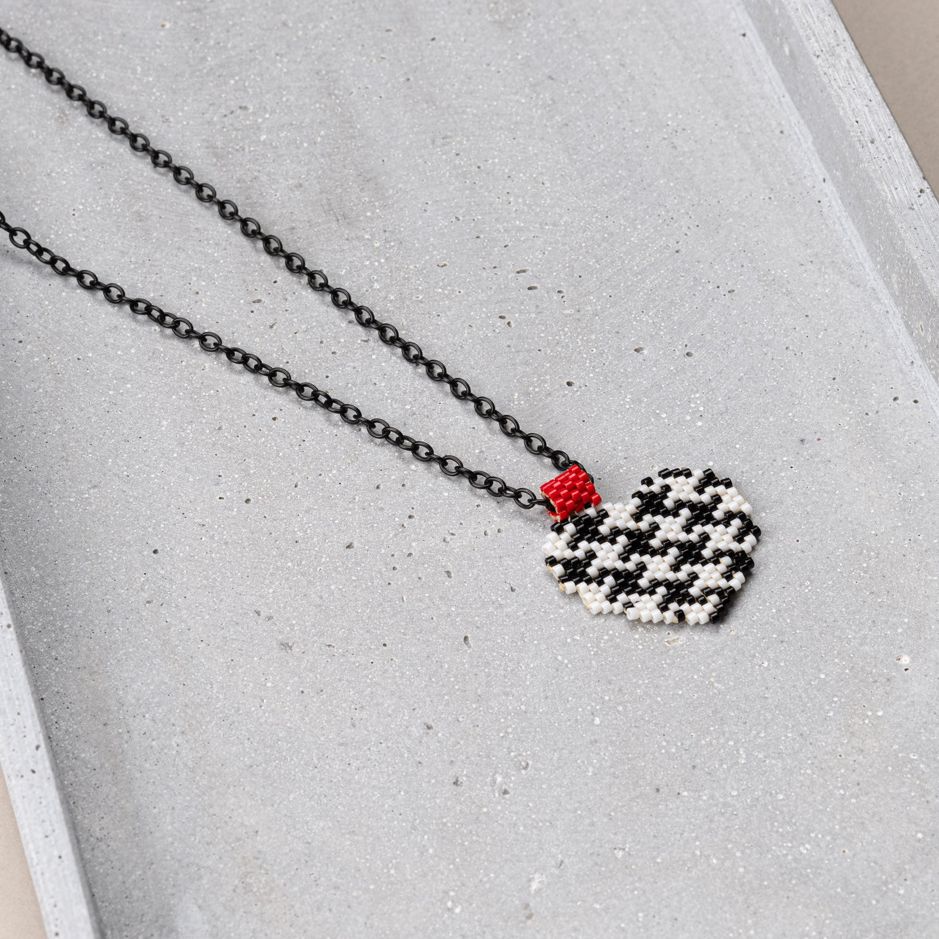 Necklace / Pendant 'B and W Heart'