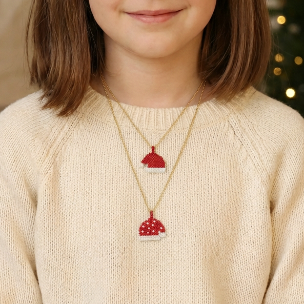Miyuki Santa Hat Necklaces